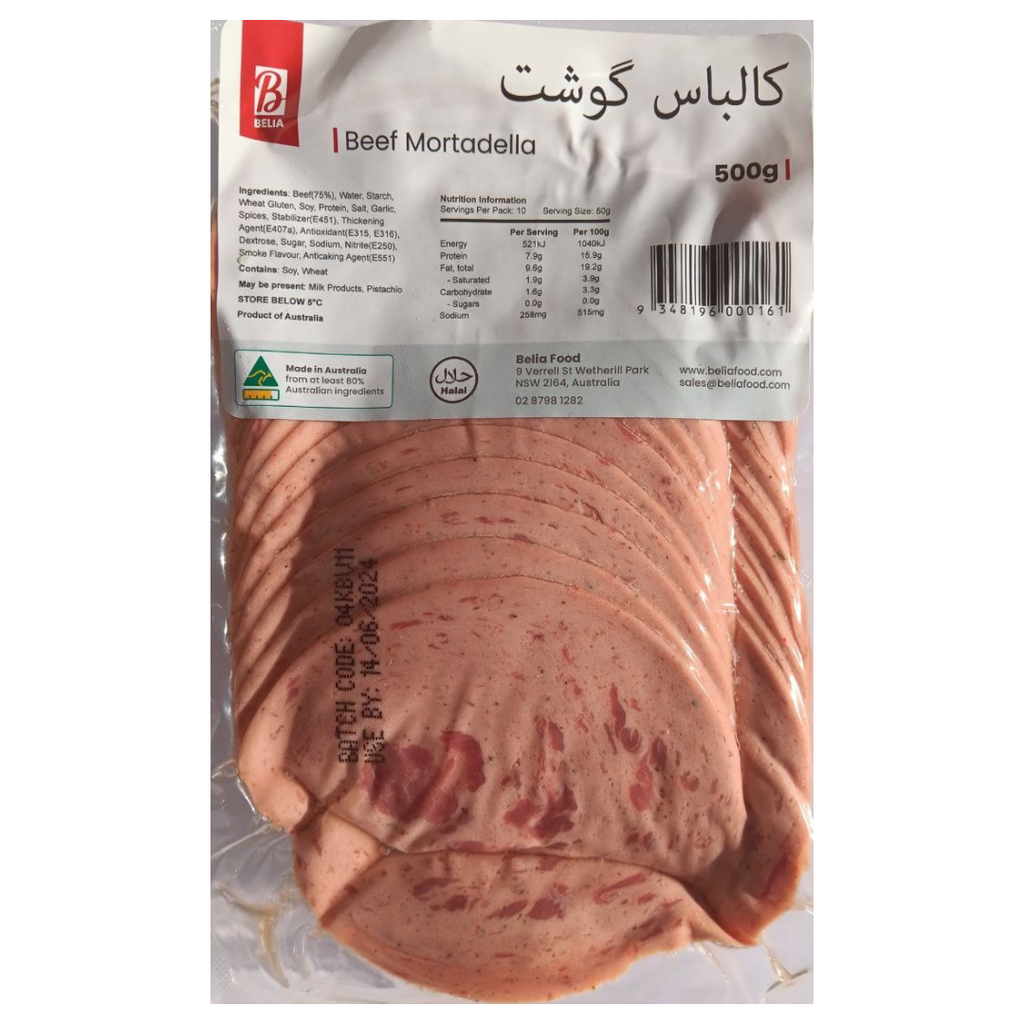 Beef Mortadella 500 gr Belia