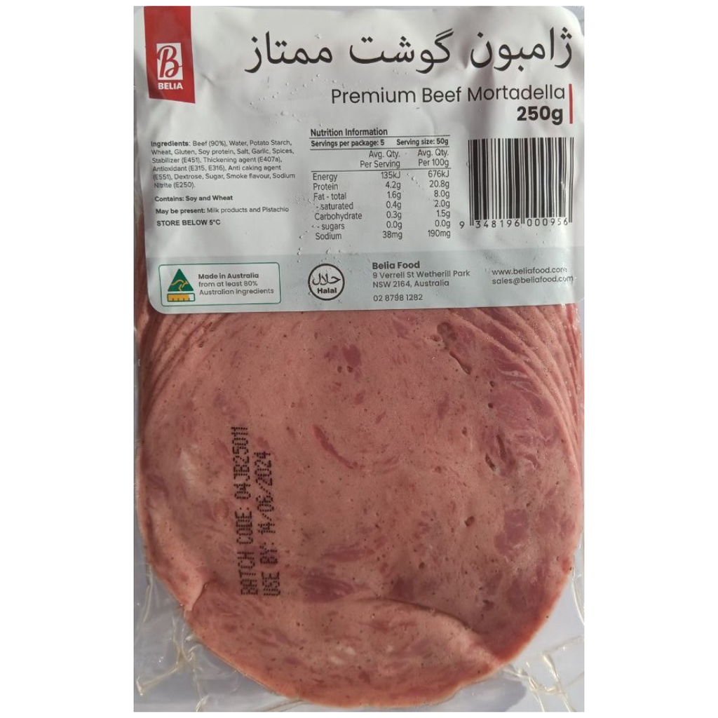 Premium Beef Mortadella 250 gr Belia